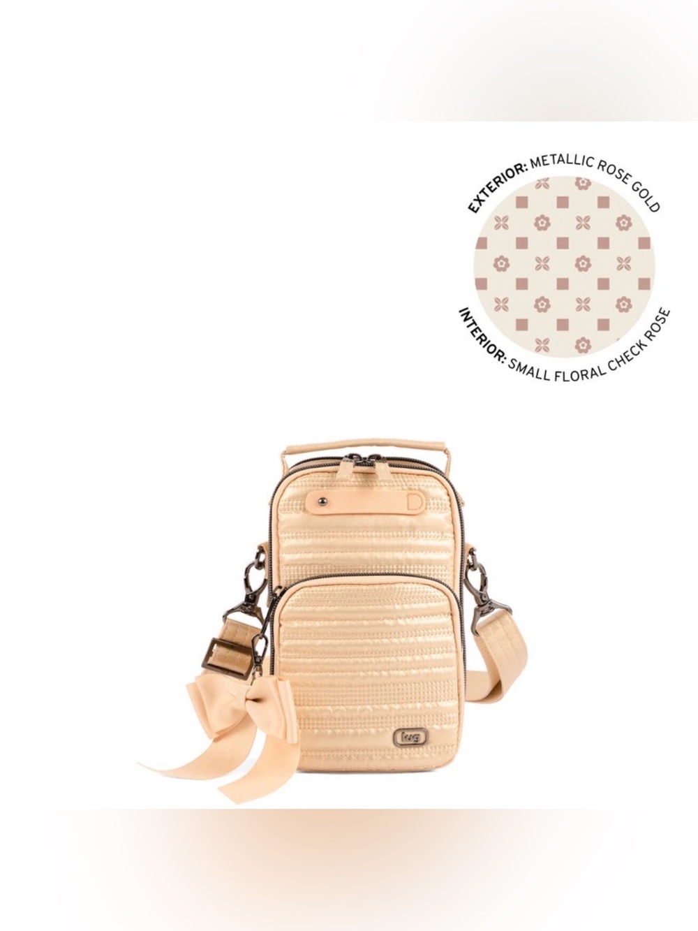NWT~LUG~Skeeter Mini Bridge Metallic Rose Gold Crossbody Bag